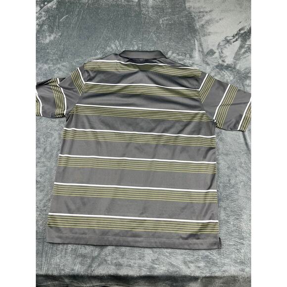 Men’s Nike Golf Large Gray/Green Striped Dri-FIT Polo Shirt Excellent Condition - Picture 2 of 10
